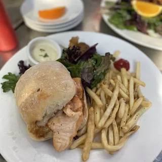 Grilled salmon Burger Brunch