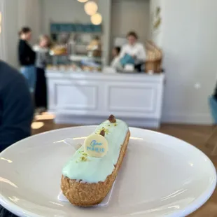 Pistachio eclair