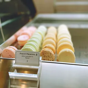 a display of french macarons