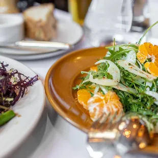 Fennel &amp; Orange Salad w/ Wild Rocket and ginger vinaigrette ($18)