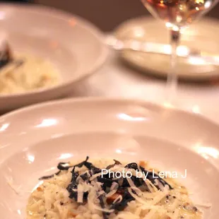 Black truffle risotto with wild mushrooms and Parmesan ($175 restaurant menu)