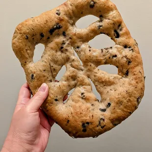 This was a decent olive fougasse - it could have been crisper and more chewy.