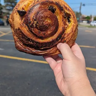 Pain aux raisins for when you are on the road. The raisins are GIGANTIC.