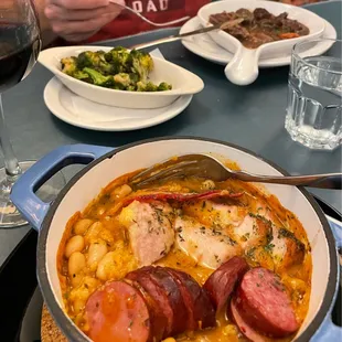 Cassoulet and beef bourguignon