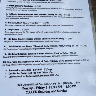 Menu as of 6-26-2024