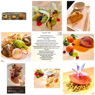 A few of the dishes in my tasting menu from Apr 28 2022. Forgot to take photos of several. . .