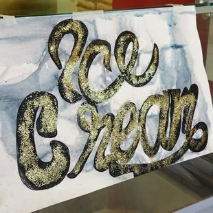 a sign that says ice cream