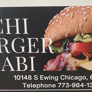 a sign for chi burger babi