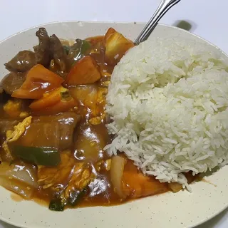 Beef and Tomato on Rice