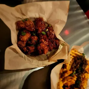 Half an half KFC wings and Beef Bulgogi fries