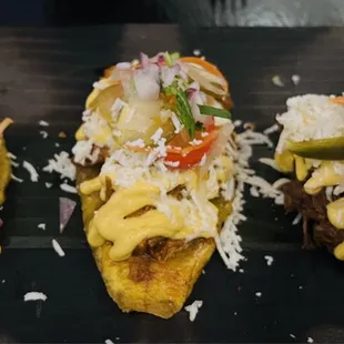 Tostones 3 ways - was soooo good as an appetizer we ordered for a main