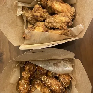 Soy garlic wings (M) and Snow Wings(M)