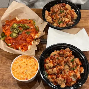 Chicken Rice Bowl Kim-Cheese Fries Kimchi Mac Salad (12 oz. cup)