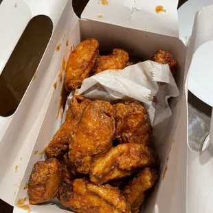 Large Half Soy Garlic Half Hot Wings