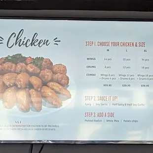 menu and prices