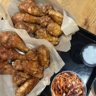 Half and half combo and kimchi coleslaw