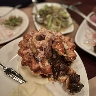 Beef &amp; Bone Marrow Pie - marrow schmeared over the top