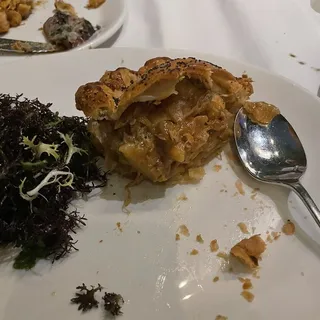 Potato, Compte & Carmelized Onion Pie