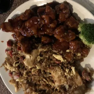 Orange chicken with fried rice