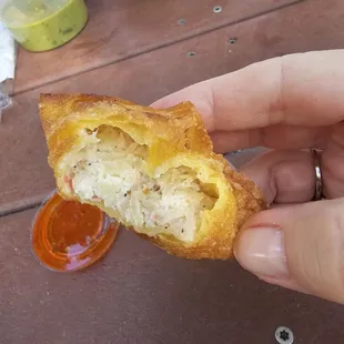 FULLY STUFFED crab rangoon. Yum!