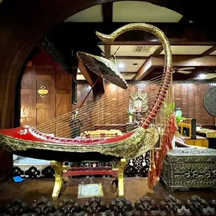 an elaborate harp