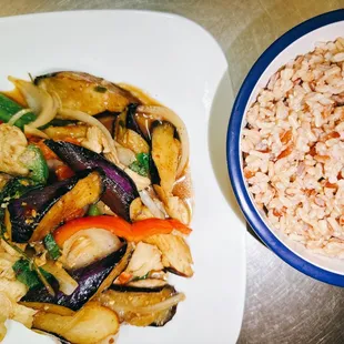 two plates of food