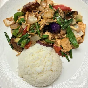 Spicy eggplant chicken