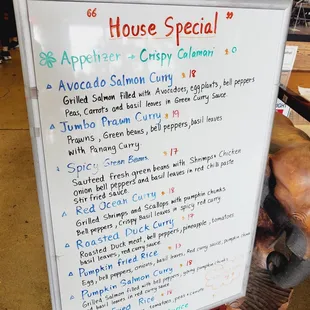  menu for a restaurant