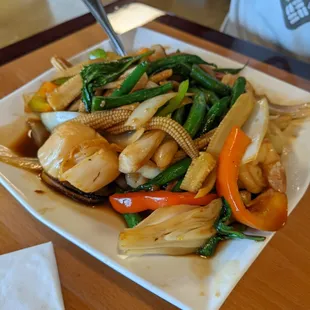 Mixed seafood stir fry
