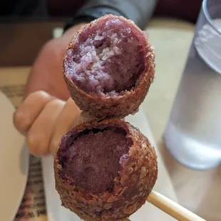 Taro mochi donut