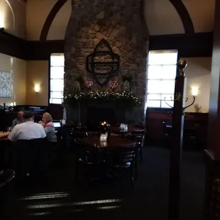 Fireplace in the dining room