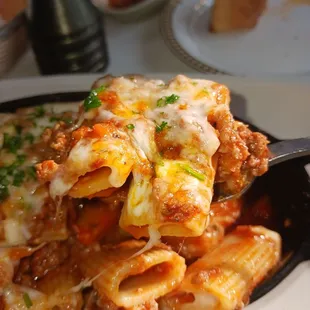 a close up of a pasta dish