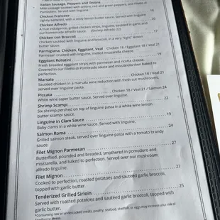 menu