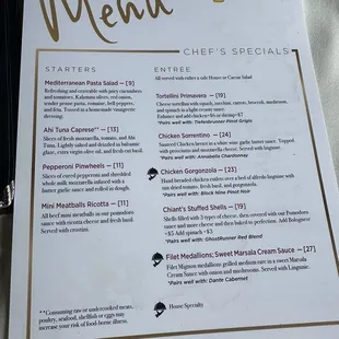 menu