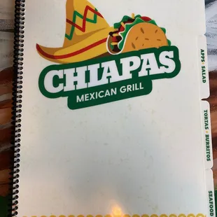Front page of Menu