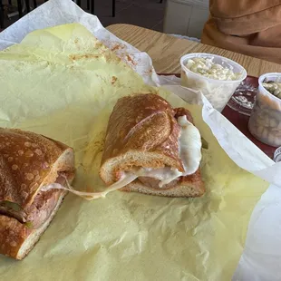 Mild Italian sausage sandwich