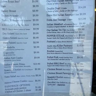 Menu as of 5/26/23