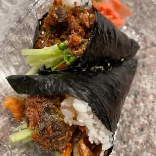 Salmon Skin Hand Rolls