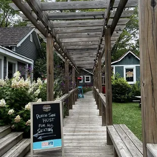 Walkway leading to their outdoor dining area