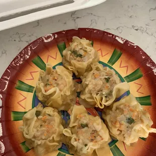 Siomai - steamed dumplings with chicken and shrimp.