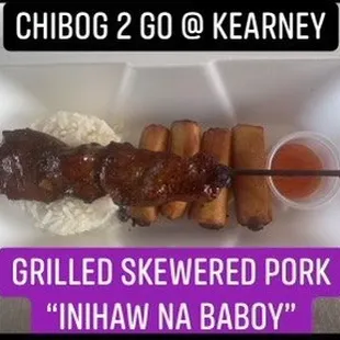 Grilled skewered pork