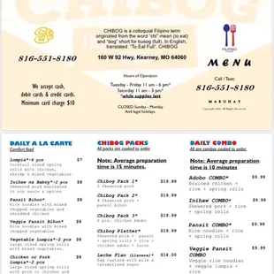 menu