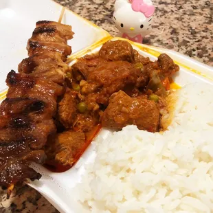 Chicken bbq and caldereta