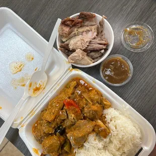 Goat kaldareta and lechon. Super delicious!