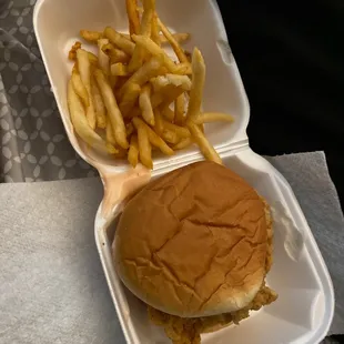 Big Chic sandwich and fries