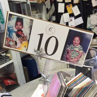 Our table numbers with baby photos