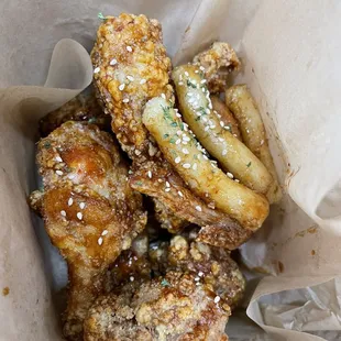 Spicy Soy Garlic Bone-In - Half Order (TikTok: @justandyvu)