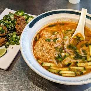 Peppercorn Chicken Wings and the Beef Satay Noodle Soup