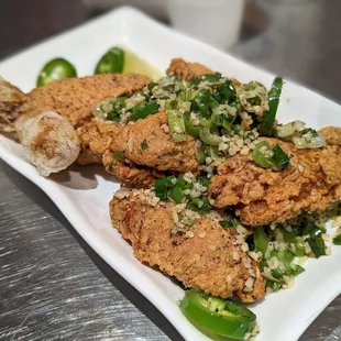 Peppercorn Wings + Imperial Rolls