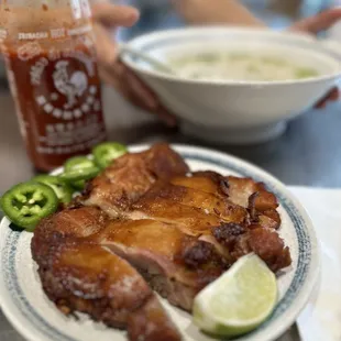 Five spice chicken and pho